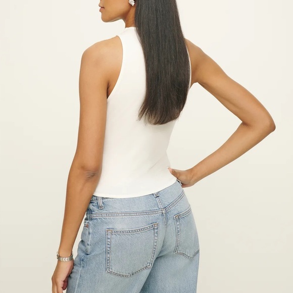 Reformation NWT bowie knit top tank sleeveless top S fior de latte ivory - Picture 3 of 8